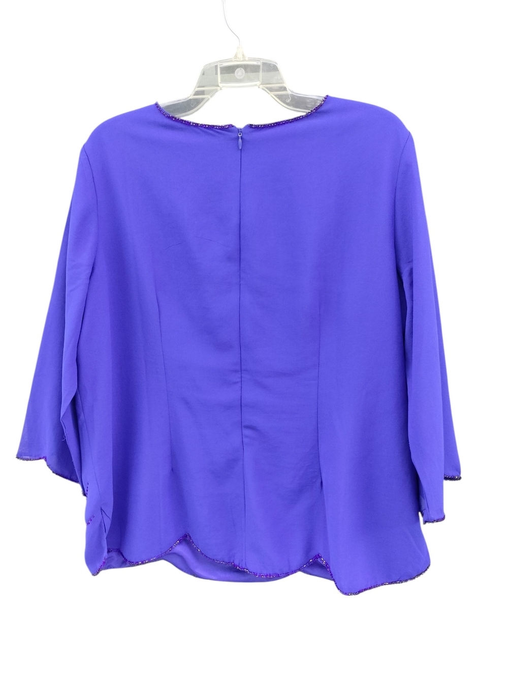 Anthony Richards Blue Beaded Floral Evening Blouse Sz.18P - Picture 3 of 9